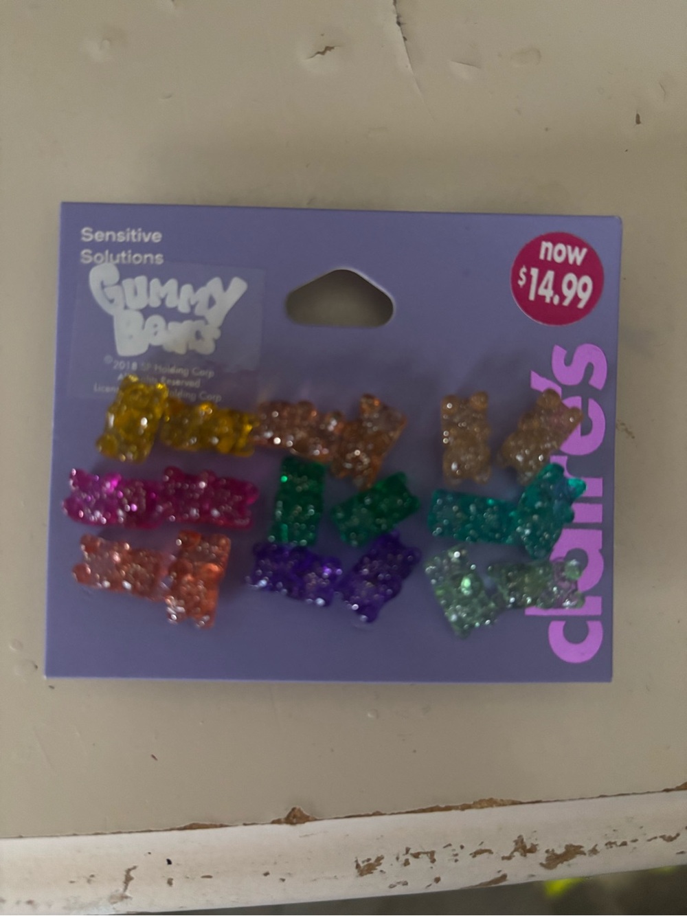 Claire's Multicolor Glitter Gummy Bear Stud Earring Set